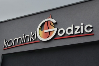 Logotyp przestrzenny Kominki Godzic