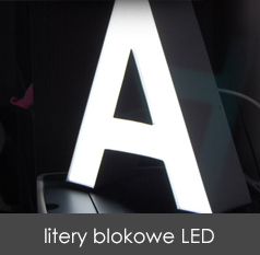 Litery blokowe, aluminiowe z podświetleniem LED